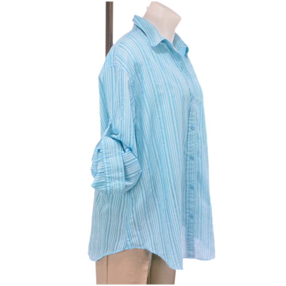 Jones Wear Sport Aqua Long Sleeve Button Up (XL)